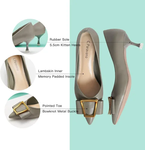 Vista 6 de C.Paravano Tacones bajos para mujer I Zapatos de tacón para mujer I Zapatos de tacón para mujer I Tacones bajos para mujer I Tacones cortos I