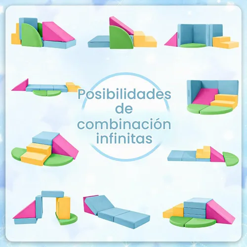 Vista 5 de 5 piezas de bloques de espuma para escalar para niños pequeños de 1 a 3 años, bloques de escalada para bebés seguros para interiores, juguetes