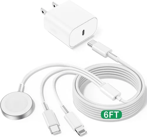 Vista 2 de Cable Carplay de coche para iPhone 16 15 Pro Max 15 Plus cargador de coche de 3 pies, 1 paquete, cable corto tejido USB C de 1 pie/12 pulgadas