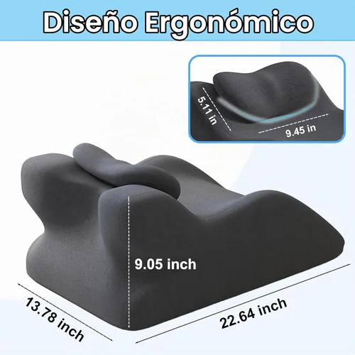 Vista 6 de Almohada de cuña para alivio del reflujo ácido, Almohada de cuña de cama para dormir, Almohada de pareja de 27 grados, Almohadas de elevación