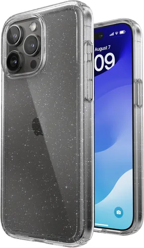 Vista 7 de Speck Funda transparente para iPhone 15 Pro Max, delgada, protección contra caídas, resistente a los arañazos, no se amarillea, funda para teléfono