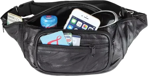 Vista 2 de Home-X bolsa para cintura estilo riñonera de piel auténtica de cordero