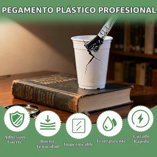Vista 2 de Pegamento de plástico, adhesivo de plástico de 4.1 fl oz con cepillo, pegamento transparente súper fuerte para PP, ABS, PVC, acrílico, miniaturas