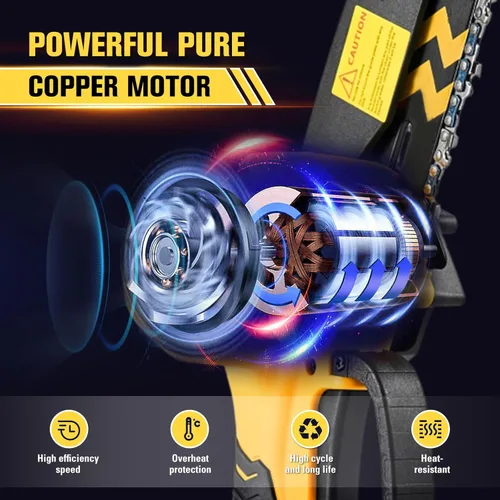Vista 3 de Saker Mini motosierra inalámbrica de 6 pulgadas, interruptor de actualización 2023 de bloqueo de seguridad y mini motosierra eléctrica Saker de 6