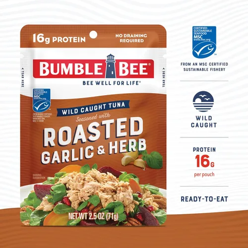 Vista 3 de Bumble Bee - Bolsa de atún sazonado con ajo asado y hierbas, 2.5 onzas