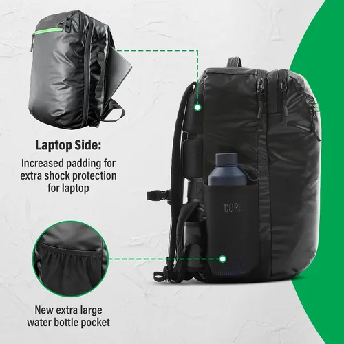 Vista 41 de COR Surf Mochila de viaje de mano Island Hopper 2.0 Mochila ultraligera aprobada para artículos personales 28L Negro Edición impermeable