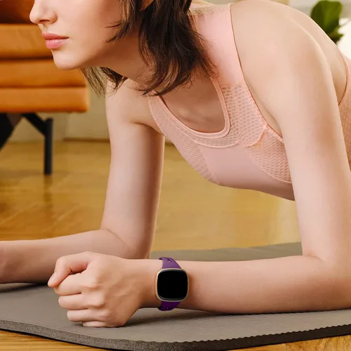 Vista 5 de Ouwegaga Compatible with Fitbit Versa 4 Bands for Woman/Sense 2/Sense/Versa 3 Bands for Men,Soft Silicone Slim Sport Strap Compatible with Fitbit