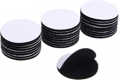Vista 11 de WILLBOND 24 pares de parches de árbitro de 1 pulgada con puntos negros autoadhesivos redondos de doble cara de gancho y bucle, cinta adhesiva