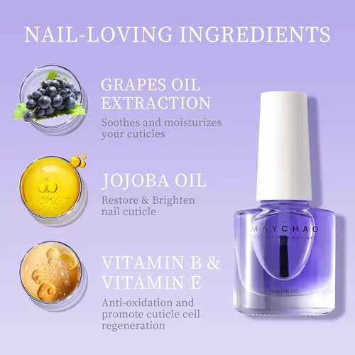 Vista 5 de MAYCAHO - Aceite para cutícula de uñas, 0.5 onzas líquidas, aceite revitalizante para el crecimiento de uñas