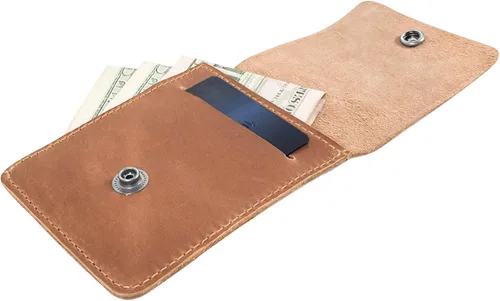 Vista 16 de Hide & Drink, Cartera vertical con bolsillo frontal con ranura para tarjetas, almacenamiento compacto para billetes, tarjetero, cuero de grano