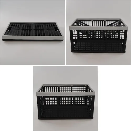 Vista 2 de Cajas de almacenamiento plegables grandes, 42 litros de plástico plegables, juego de 4