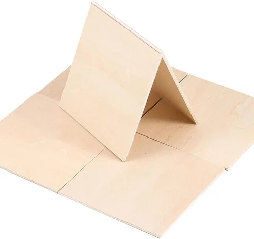 Vista 3 de HOIGON 120 piezas de cuadrados de madera sin terminar de 3 x 3 pulgadas, blanco natural