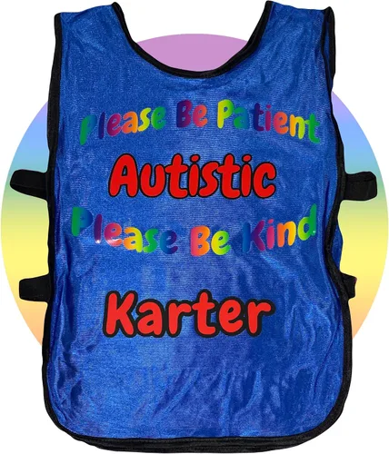 Vista 2 de Chaleco de compasión para autismo - Ropa para personas autistas - Please Be Kind Please Be Patient - Chaleco Spectrum