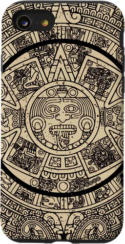Vista 18 de Funda para iPhone 16 Mexican Aztec Sun Stone Maya Calendar VII