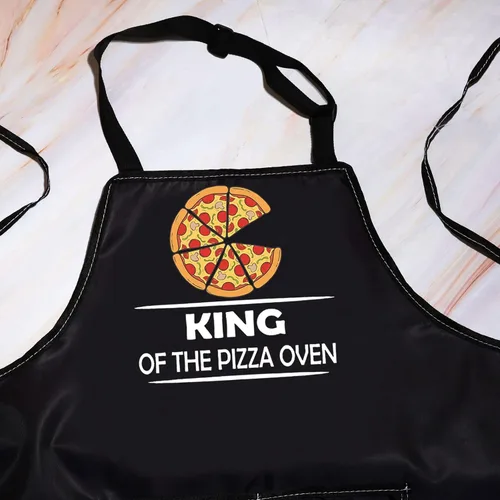 Vista 3 de BWKTOP - Delantal de chef de pizza con bolsillo para chef y papá