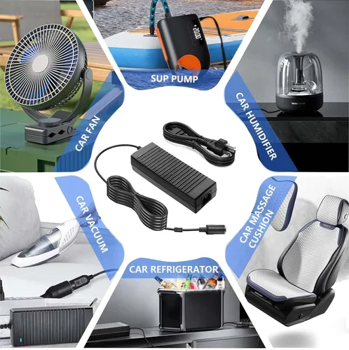Vista 7 de Convertidor de 15A, 180W, 110V a 12V, Convertidor de CA a CC, convertidor de 120 a 12 voltios, adaptador de enchufe de encendedor de cigarrillos