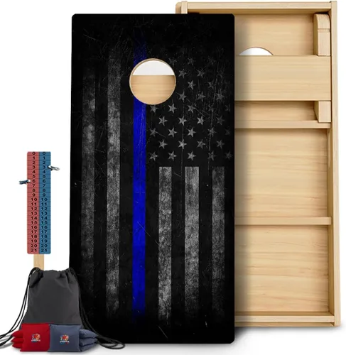 Vista 64 de CornholeGamesUSA Pro - Juego de tablas de Cornhole Fabricado en Estados Unidos Abedul báltico 3/4 Sin rebote Patas triples gruesas Dos 1