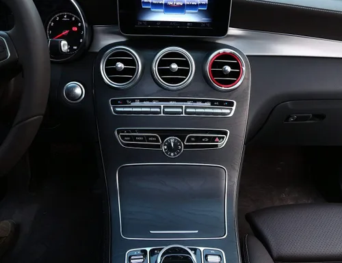Vista 5 de YIWANG Aluminum Alloy Central Control Features Decorative Frame Button Trim 2pcs for Mercedes Benz W205 C-Class 2015 2016 E Class W213 E200l Gold