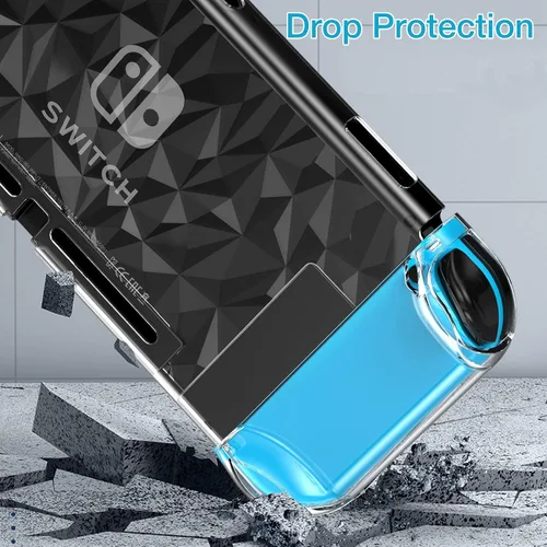 Vista 3 de HEYSTOP Funda Switch para Nintendo Switch acoplable con protector de pantalla funda protectora transparente para Nintendo Switch y JoyCon