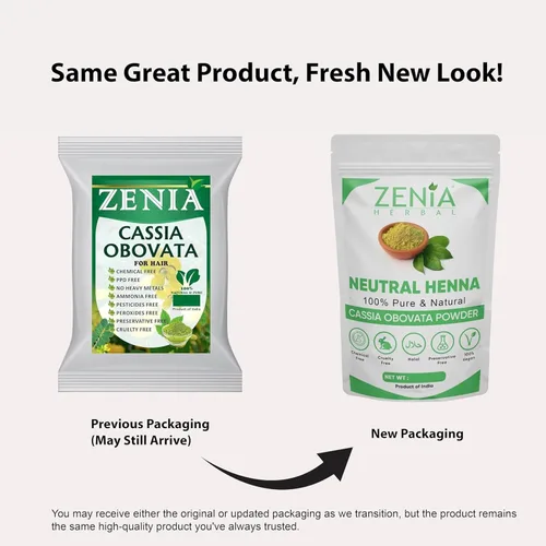 Vista 2 de Zenia 100% Pure Neutral Henna Powder (Cassia Obovata) 100g Colorless Henna for Hair Natural Hair Conditioner for Silky, Soft & Shiny Hair
