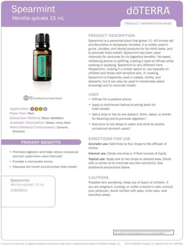Vista 5 de doTERRA - Aceite Esencial de Menta Verde - 15 mL
