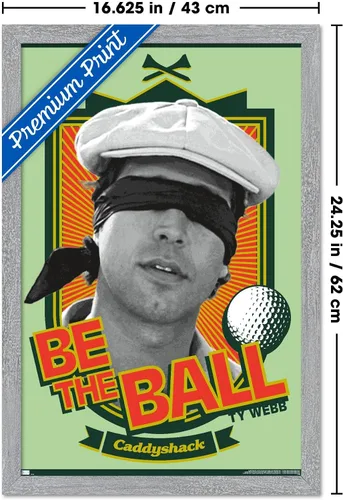 Vista 42 de Trends International Caddyshack - Póster de pared Be the Ball, 14.725 x 22.375 pulgadas, versión enmarcada de madera de granero