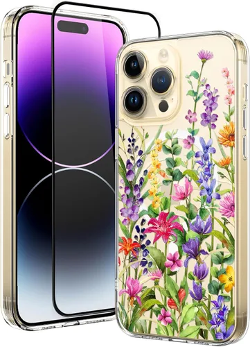 Vista 52 de OOK Magnetic for iPhone 17 Case Clear Pretty Flower Girls Women [Not Yellowing][Screen Protector] [ MagSafe Compatible] with Full Camera Lens