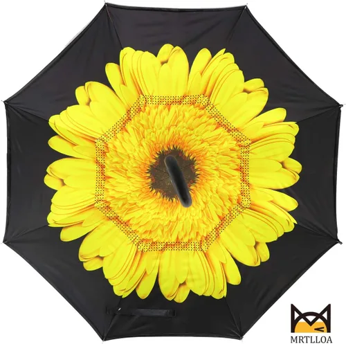 Vista 36 de MRTLLOA - Paraguas invertido de gran tamaño de 40/49/56 pulgadas - Sombrilla doble capa resistente al viento, con mango en forma de C y tamaño golf
