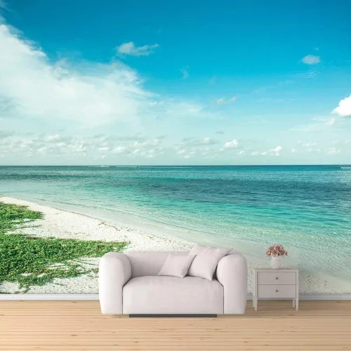 Vista 8 de SIGNFORD Mural de pared romántica playa extraíble, adhesivo de pared para dormitorio, sala de estar, 66 x 96 pulgadas