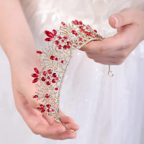 Vista 5 de JWICOS Bridal Crystal Wedding Tiara Crown for Brides and Bridesmaids
