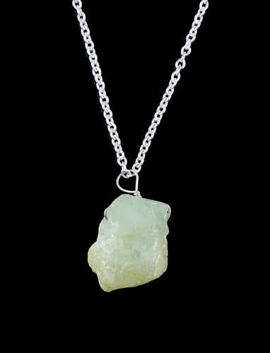 Vista 2 de Collar de aguamarina cruda collar chapado en plata cristal de piedras preciosas ásperas piedra curativa piedra natal de marzo capas novia regalo