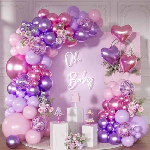 Vista 10 de Kit de arco de globos azul empolvado, 126 piezas, kit de guirnalda de arco de globos azul claro y blanco, incluye globos de macarón para bodas