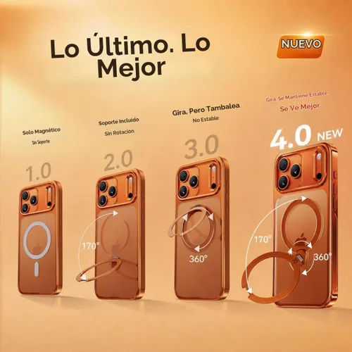 Vista 7 de CASEKOO Funda para iPhone 17 Pro con soporte magnético giratorio de 360º, compatible con MagSafe, protección militar de 17 pies, diseño brillante