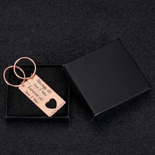 Vista 7 de Aizza Beata Regalos del día de San Valentín para él, llaveros personalizados para pareja, novio, marido, llavero para aniversario