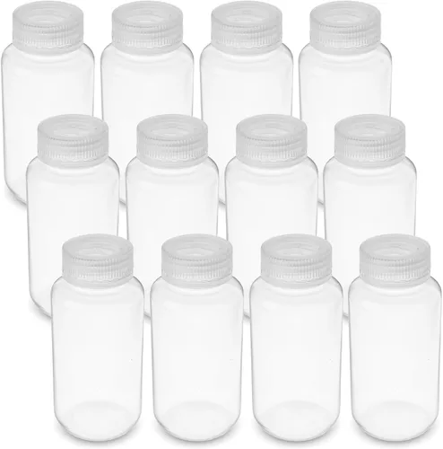 Vista 8 de United Scientific™ Recipientes de muestras de boca ancha con tapas, 1.0 fl oz, paquete de 12 1 oz Plastic Bottles, Autoclavable Laboratory Grade