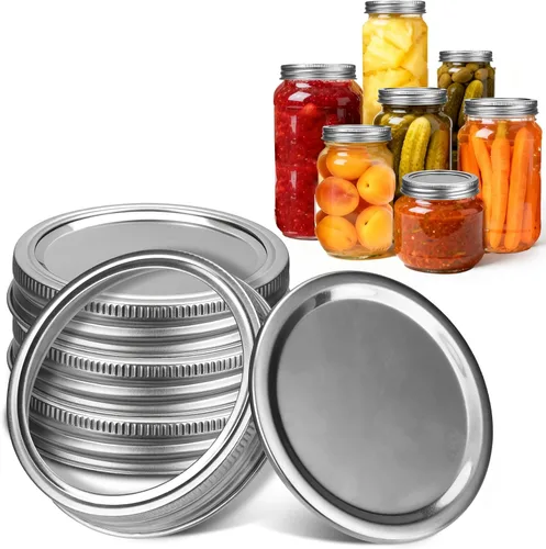 Vista 10 de Palksky Tapas para Beber de Frascos Mason, Accesorios de Tapa para Sorber de Frascos Mason de Boca Ancha de Acero Inoxidable, Tapa Abatible