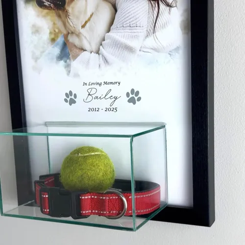 Vista 4 de Perfect Cases Vitrina conmemorativa para mascotas con impresión fotográfica de 8 x 10 y vitrina de 7 x 4 x 4