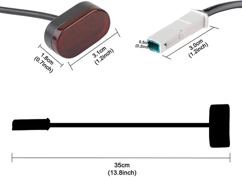 Vista 5 de FEC tech GLDYTIMES - Lámpara de freno trasera de repuesto para Xiaomi m365 Scooter eléctrico plegable E-Scooter piezas de repuesto