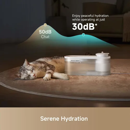 Vista 4 de MOVA WF10 Pro - Fuente de agua para mascotas, fuente de agua para gatos con bomba silenciosa y 3 modos de flujo de agua, dispensador de agua