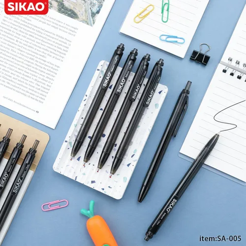 Vista 7 de Paquete de 60 bolígrafos negros a granel – Bolígrafos negros de 0.039 in de escritura suave con barril translúcido, bolígrafos confiables a granel