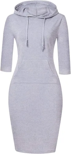 Vista 16 de MISSKY Vestido con capucha para mujer Negro&blanco