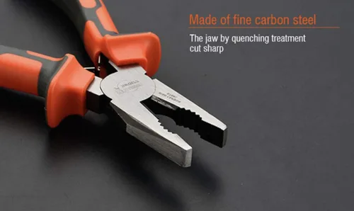 Vista 3 de Edward Tools Alicates combinados de 8 pulgadas - Mandíbulas de agarre extrafuertes mecanizadas - Alicates de corte lateral resistentes para cables
