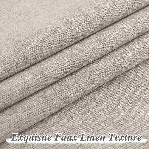 Vista 7 de StangH Cortinas Opacas con Pliegues Pinzados para Dormitorio, Cortinas de Ventana con Textura de Lino Beige con Ganchos, Aislante de Energía Neutro