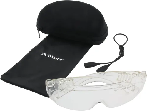 Vista 13 de MCWlaser Gafas de seguridad láser de CO2 10600nm Gafas de seguridad OD5+Profesional de protección láser tipo reflectante