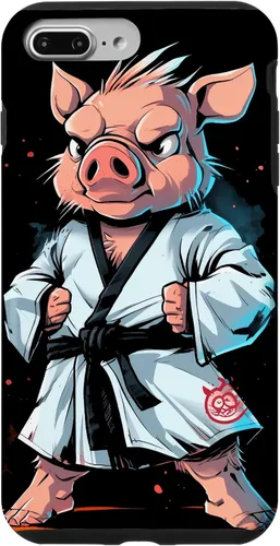 Vista 10 de iPhone 15 Karate Pig Taekwondo Martial Arts Fighter Case