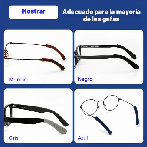 Vista 6 de Cojín de Oreja para Gafas de Tela de Algodón Tejido Suave Mejorado, Puntas de Patillas de Gafas Elásticas Antideslizantes Cómodas Retenedor