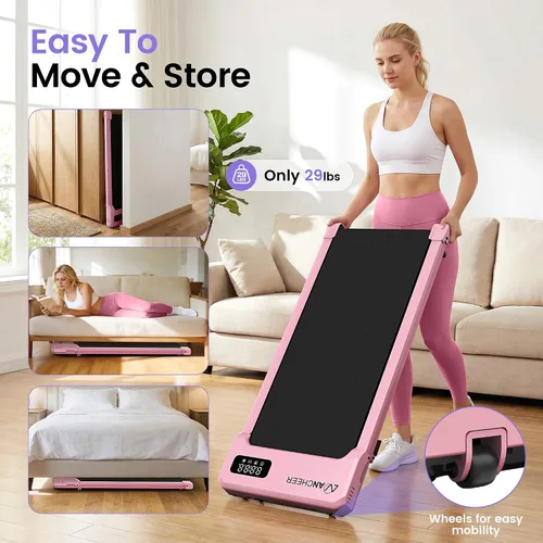Vista 8 de ANCHEER Caminadora para caminar con inclinación – Cinta de correr para debajo del escritorio con placa de masaje por vibración, 2.5 HP compactas