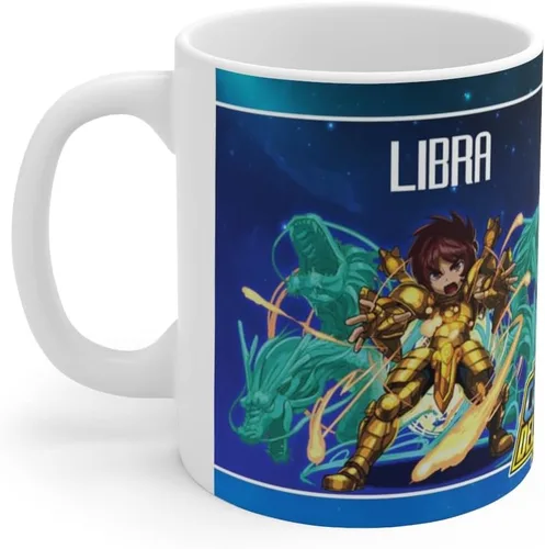 Vista 2 de Libra, Los Caballeros del Zodiaco, Taza de Cerámica 11 Oz