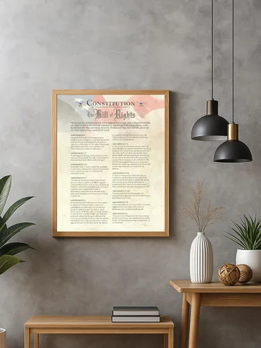 Vista 7 de USA Constitution, The Bill of Rights - Impresión patriótica para pared, 11 x 14 pulgadas, sin marco, bandera estadounidense para decoración