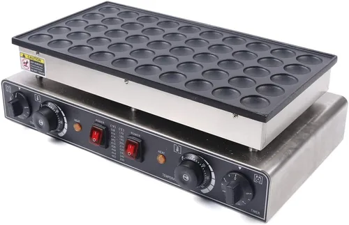Vista 2 de Mini máquina holandesa para hacer panqueques, máquina comercial antiadherente para hacer donas, panadero, 50 ranuras, máquina eléctrica